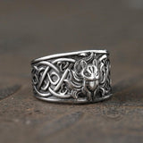 Nine-Tailed Fox Celtic Knot Stainless Steel Ring