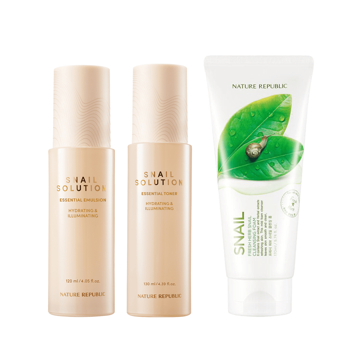 Set esencial antienvejecimiento para el cuidado de la piel Snail Solution