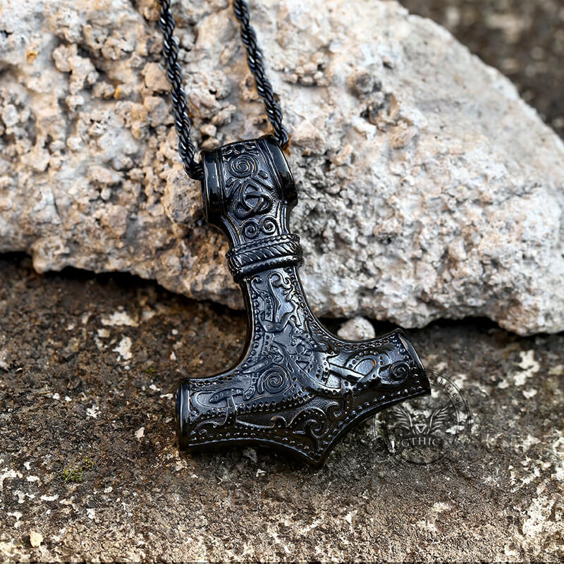 Colgante nórdico de acero inoxidable con el martillo de Thor