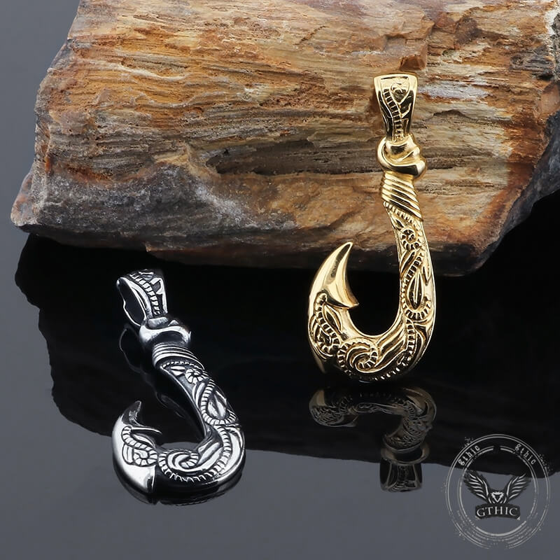 Nordic Viking Fish Hook Stainless Steel Pendant