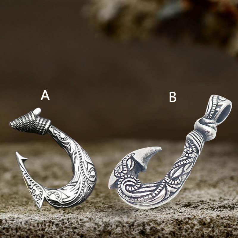 Nordic Viking Fish Hook Stainless Steel Pendant