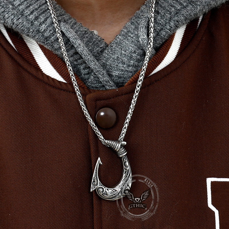 Nordic Viking Fish Hook Stainless Steel Pendant