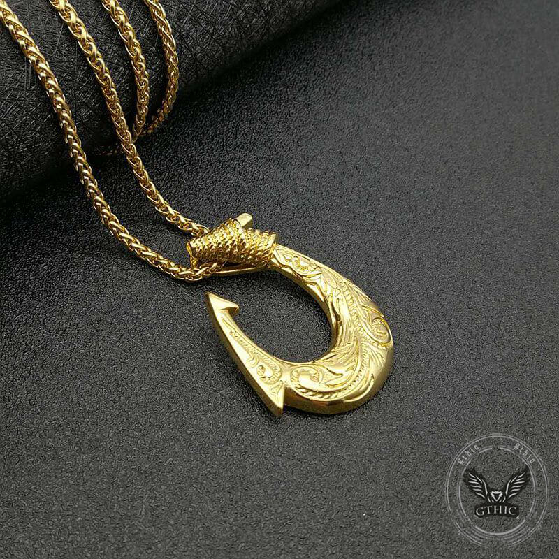 Nordic Viking Fish Hook Stainless Steel Pendant
