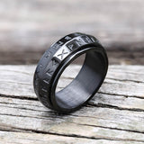 Nordic Viking Runes Stainless Steel Spinner Ring