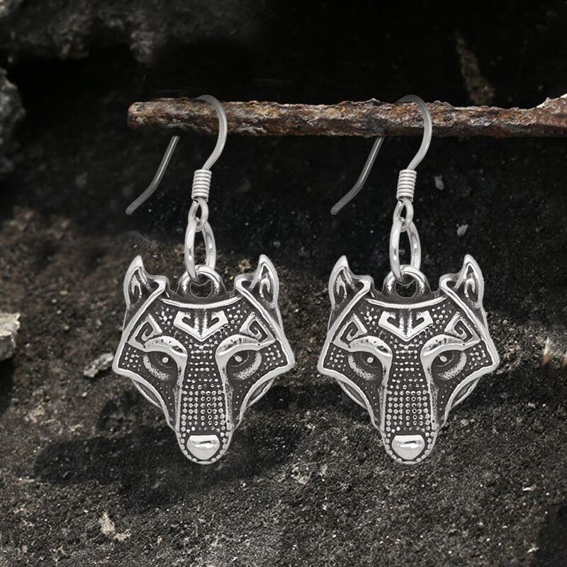 Nordic Wolf Stainless Steel Viking Earring