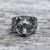 Norse Fenrir Wolf Stainless Steel Viking Ring