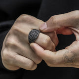 Norse Helm of Awe Eagle Stainless Steel Viking Ring