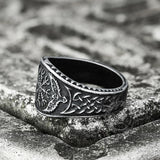 Norse Helm of Awe Eagle Stainless Steel Viking Ring