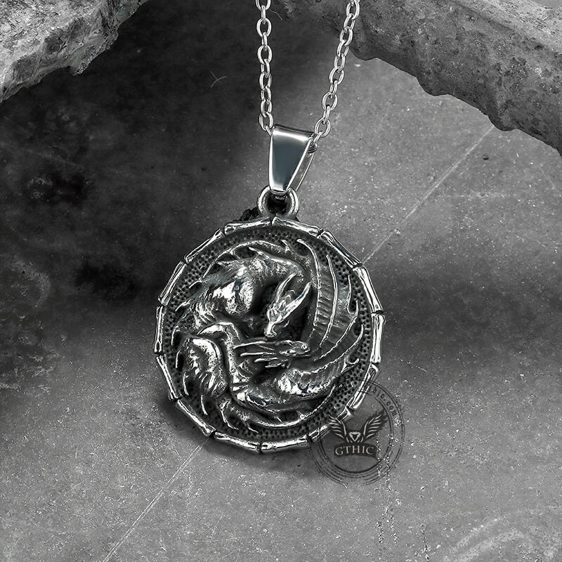Norse Mythology Dragon Stainless Steel Pendant