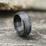Norse Runes Celtic Knot Stainless Steel Viking Ring
