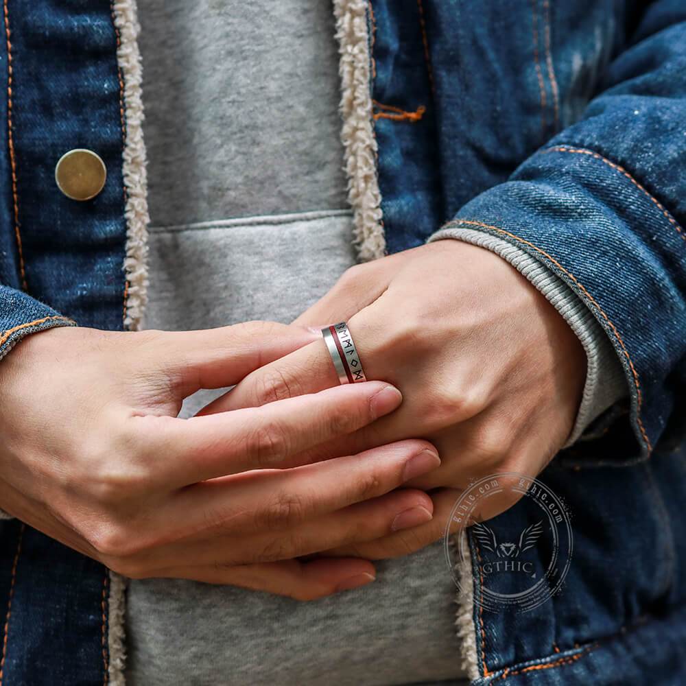 Norse Viking Runes Stainless Steel Ring