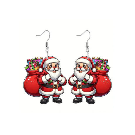 Christmas Earrings for Women Christmas Snowman Earrings Purple Santa Earrings Purple Earrings for Women Trendy Snowman Earrings Xmas Earrings Holiday Earrings Christmas Jewelry Gift for Women - Lootquake