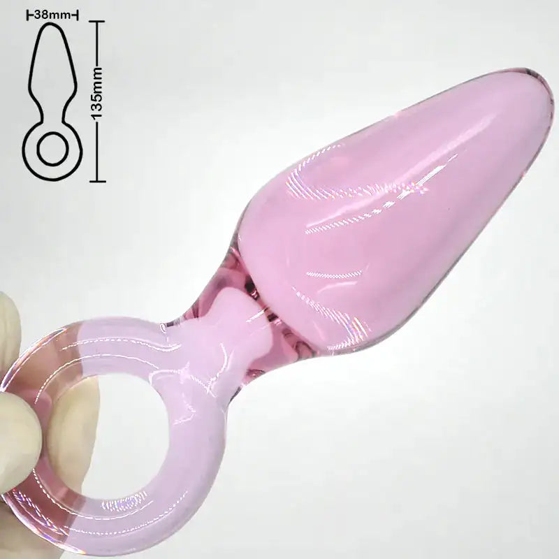 38mm Pink Phallus Glass Anal Dildo, Adult Toy - Lootquake