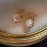 18K Golden Pearl Elegance Studs
