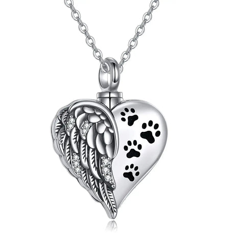 YFN Pet Urn Necklaces Sterling Silver Cat Dog Guardian Angel Wings Urn Necklaces for Ashes Pet Cremation Memory Jewelry for Women Men (pet wings urn necklace) - Lootquake