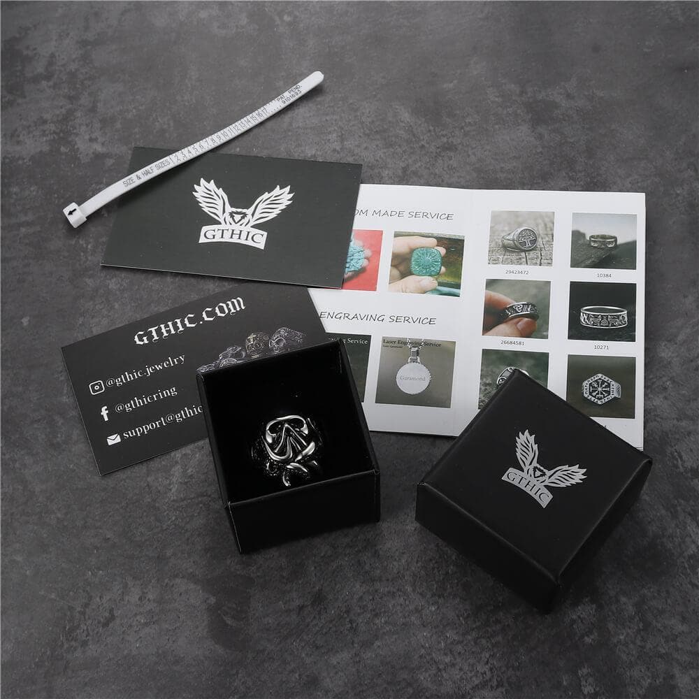 Anillo de calavera de acero inoxidable con diseño de pulpo marinero