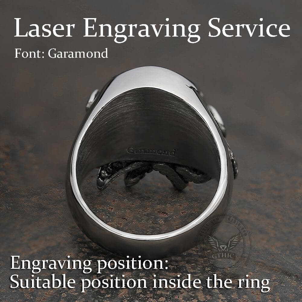 Anillo de calavera de acero inoxidable con diseño de pulpo marinero