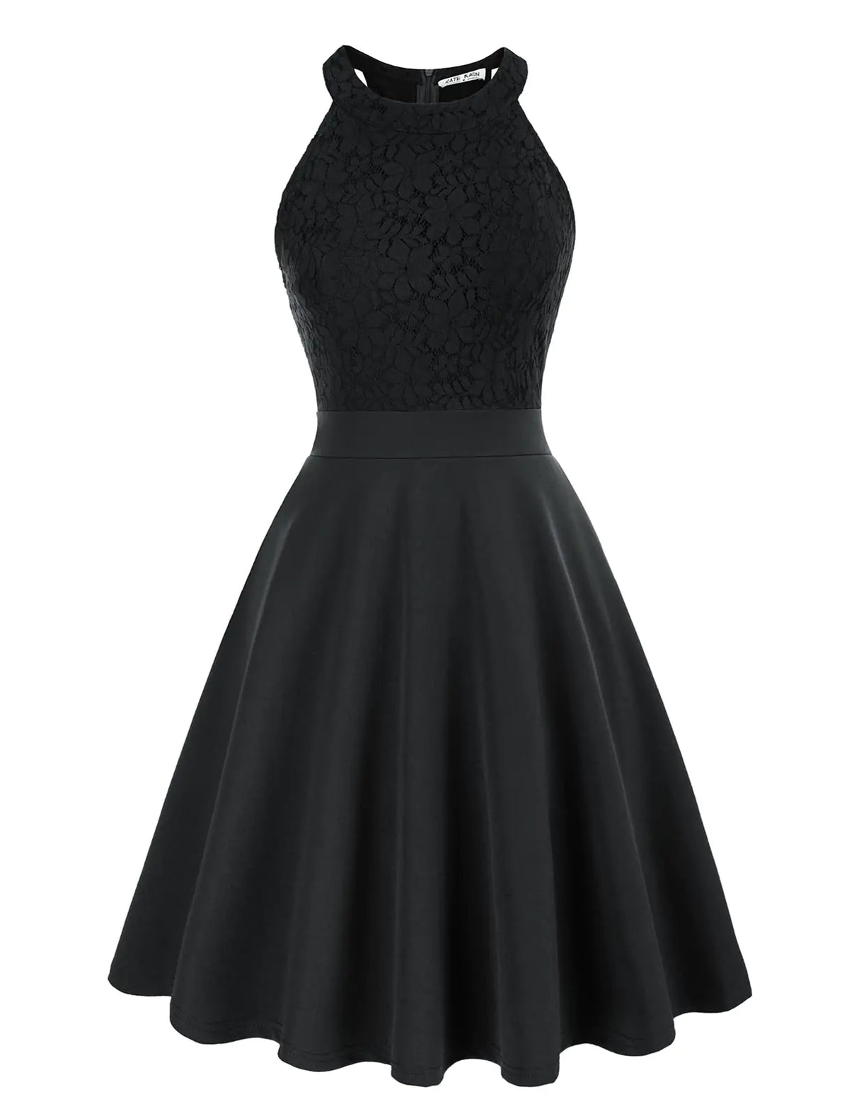 Porm Dresses for Teens Sleeveless Lace Dresses Knee Length Semi Formal Dresses for Wedding Guest Homecoming Dresses Short 2XL Black - Lootquake