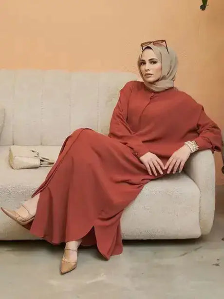 Fashion Single Breasted Muslim Dresses - Lootquake