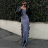 One-shoulder Tube Ruffle Irregular Bodycon Dress