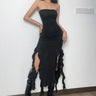 One-shoulder Tube Ruffle Irregular Bodycon Dress