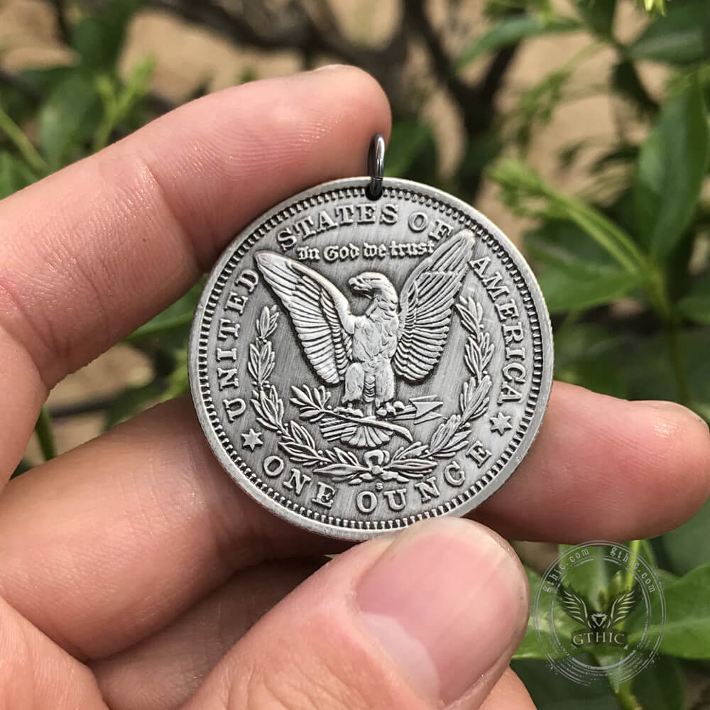 One Place Pirate Zinc Alloy Skull Hobo Nickel Pendant