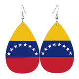 Venezuela Flag Leather Earrings Dangle Earrings Lightweight Teardrop Earrings for Women - Lootquake
