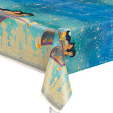 Multicolor Plastic Disney Aladdin Rectangular Table Cover (54"x84") 1 Count - Reusable & Easy Cleanup Perfect for Aladdin Fans and Disney Themed Birthday Celebrations - Lootquake