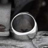 Owl And Ouroboros Stainless Steel Ring