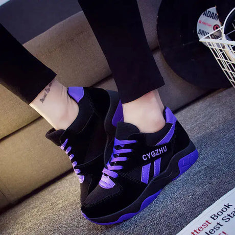 Color Block Sneakers, Casual Shoes, Platform Shoes - Lootquake
