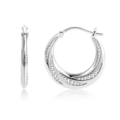 Silver Hoop Earrings for Women Small Hoop Earrings Rotating Small Ball Design Comfortable Silver Earrings for Women Hoop Earrings Womens Jewelry - Lootquake