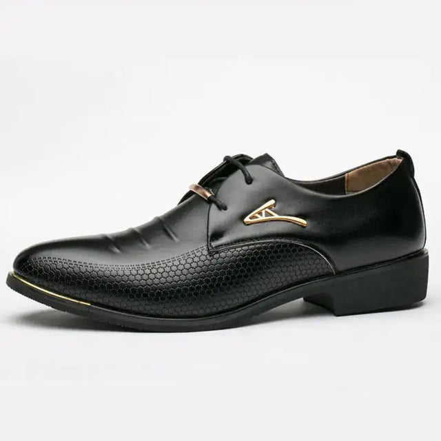 Men's Business Dress Shoes - Stylish Pointed Leather Shoes - Lootquake