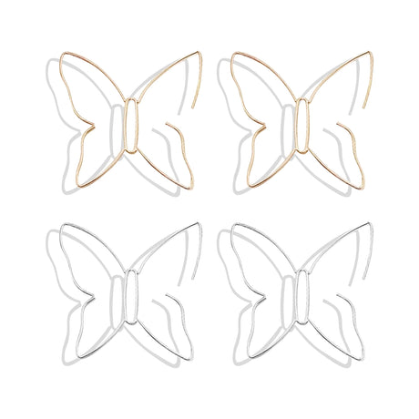 Gold Butterfly Hoop Earrings for Women Purple Butterfly Dangle Earrings Pink Crystal Butterfly Earrings Gold Butterfly Stud Earrings Jewelry for Women - Lootquake