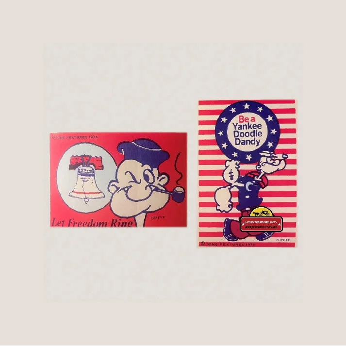 Patriotic Bicentennial Popeye Stickers from 1975 King Features