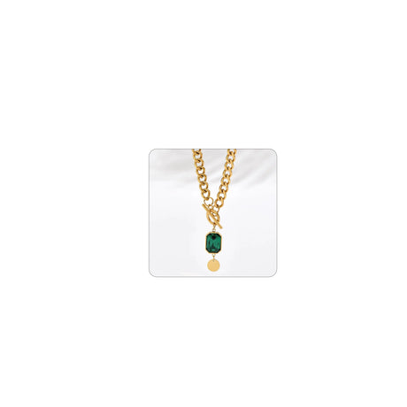 Dabovos 18K Gold Plated Chunky Toggle Necklaces for Women Dainty Cuban Choker Necklaces Cubic Zirconia Pendant Toggle Necklaces Trendy Herringbone Snake Chain Necklace Jewelry Gifts - Lootquake