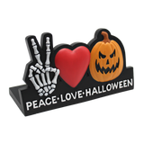 Peace Love Halloween Plaque