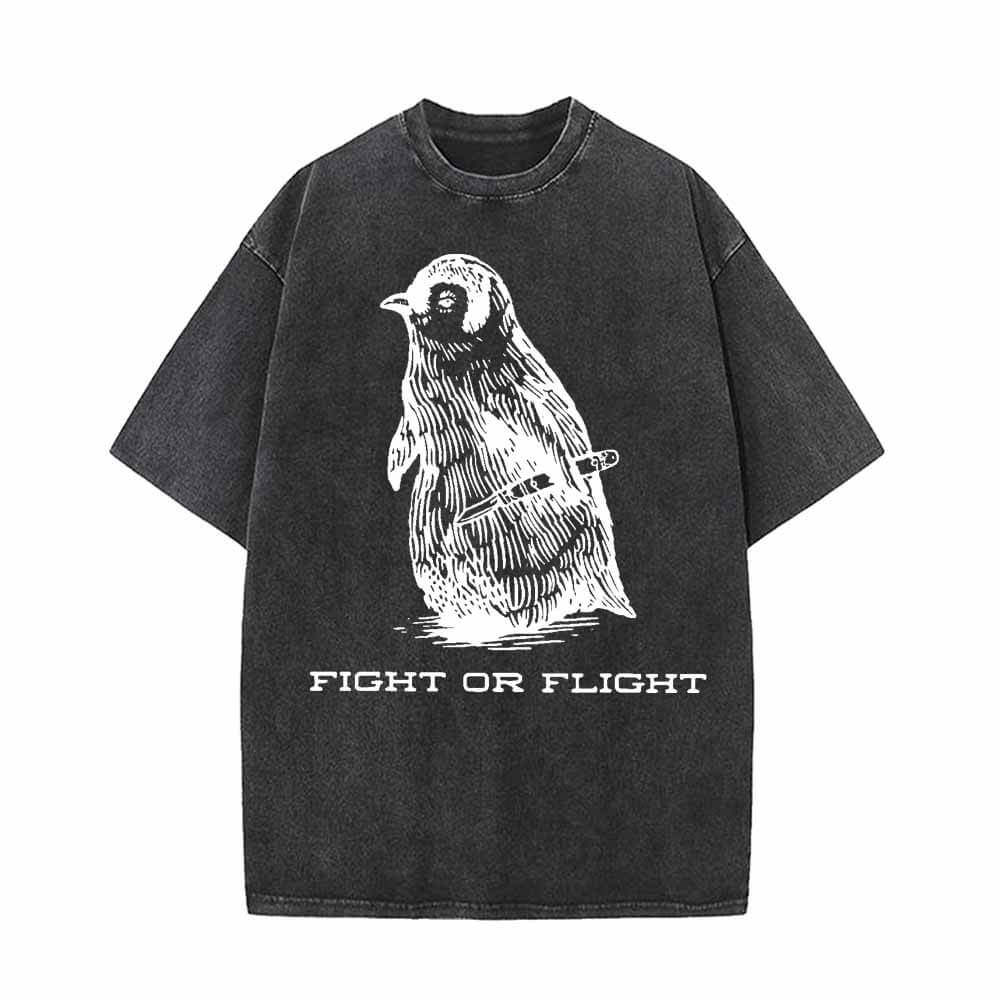 Penguin Fight Or Flight Vintage Washed T-shirt