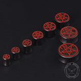 Pentagram Black Ebony Ear Gauge