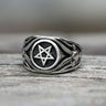 Pentagram Goat Stainless Steel Satan Ring