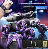 Remote Control Tank Six-wheeled Stunt Car 24g Gesture Sensing Children's Toys - Lootquake