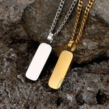Personalized Simple Stainless Steel Bar Necklace