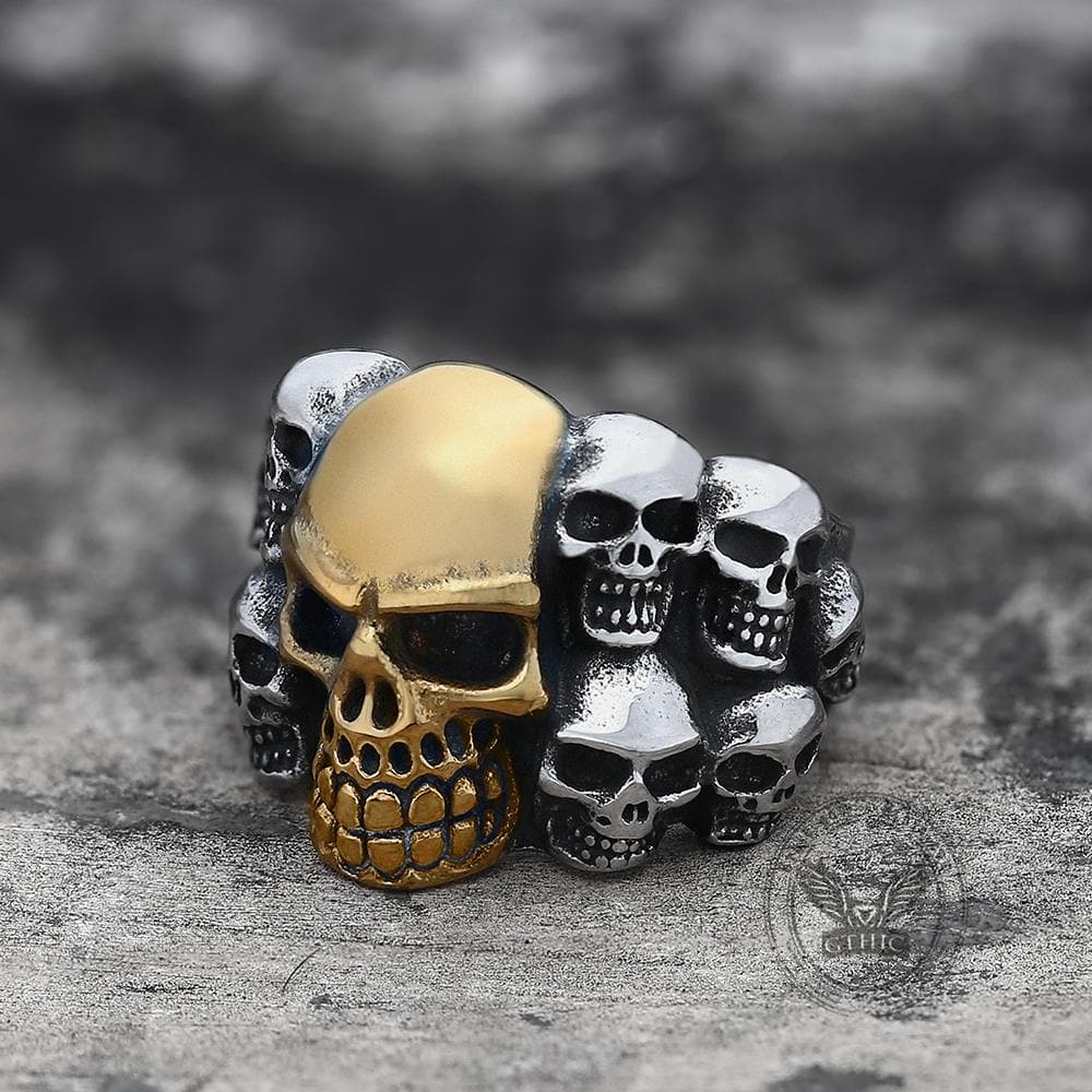 Anillo de calavera de acero inoxidable Phantom