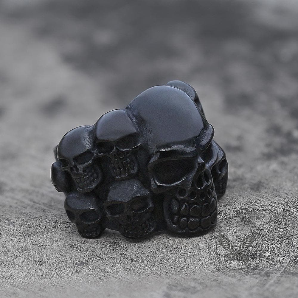 Anillo de calavera de acero inoxidable Phantom