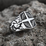 Pirate Compass Cross Stainless Steel Ring