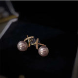18K Golden Pearl Elegance Studs