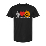 Peace Love Halloween Unisex Tee