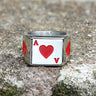Poker Card Stainless Steel Ring