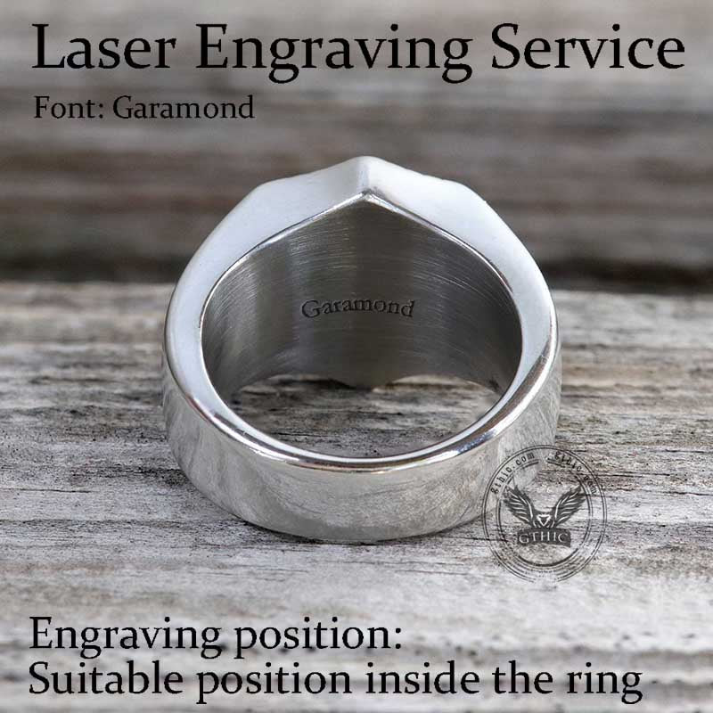 Anillo cristiano de acero inoxidable con cruz pulida