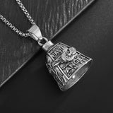 Polished Wing Wheel Biking Lucky Bell Stainless Steel Pendant