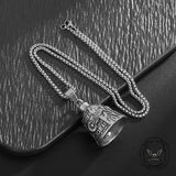 Polished Wing Wheel Biking Lucky Bell Stainless Steel Pendant